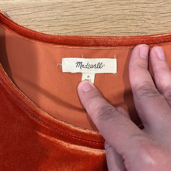 Madewell Orange Velvet Butterfly Top - Small - Picture 2 of 4